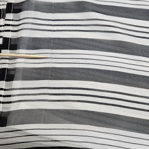 Zimmernann Anthropologie Womens Pants L Black Stripe Wide Leg Pull on Sheer Silk - Picture 6 of 14